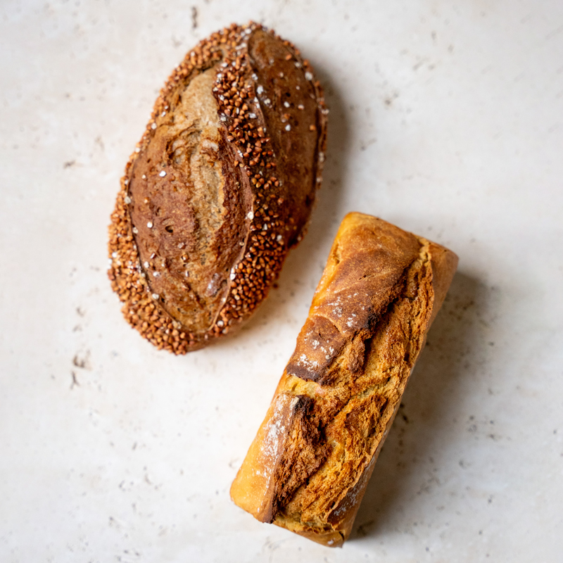 Les pains de l'hiver: farine de sarrasin et kasha & petit épeautre